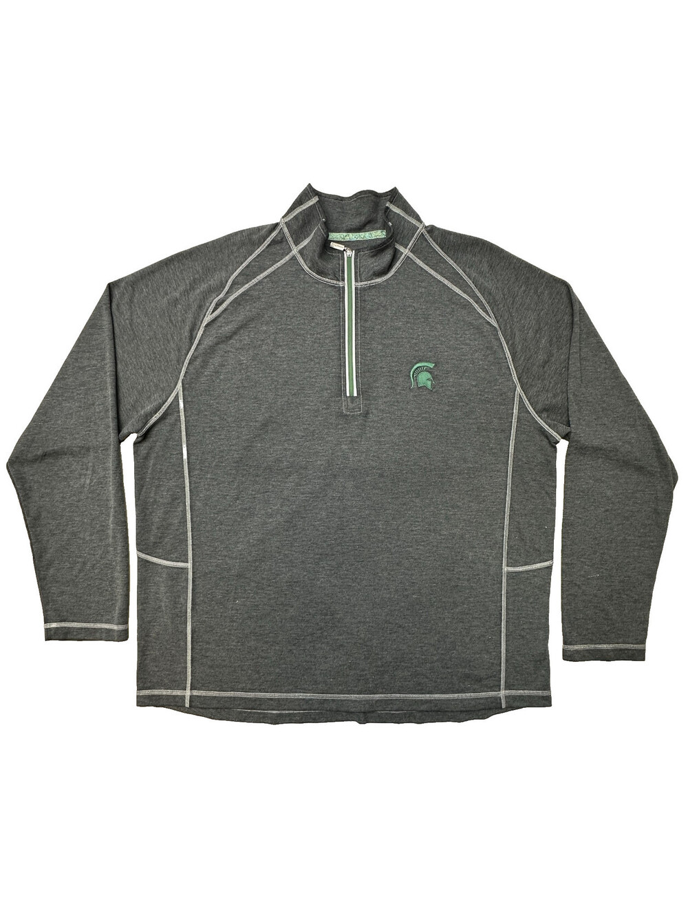 Tommy Bahama Michigan State Spartans 1/4 Zip Pullover Men XXL Gray MSU NCAA